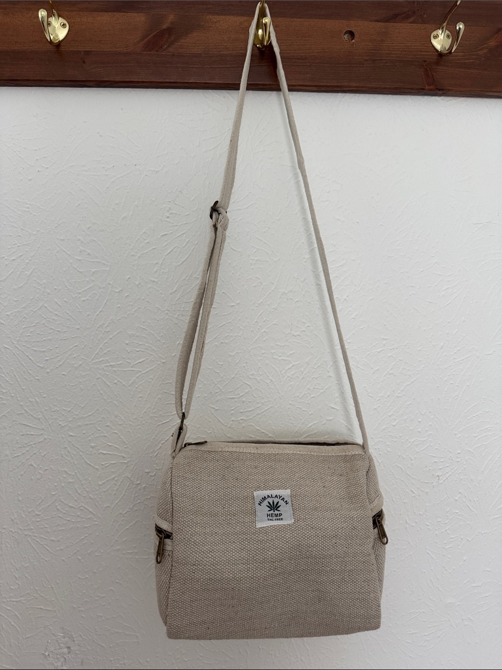 Hemp Canvas Crossbody Bag in Natural